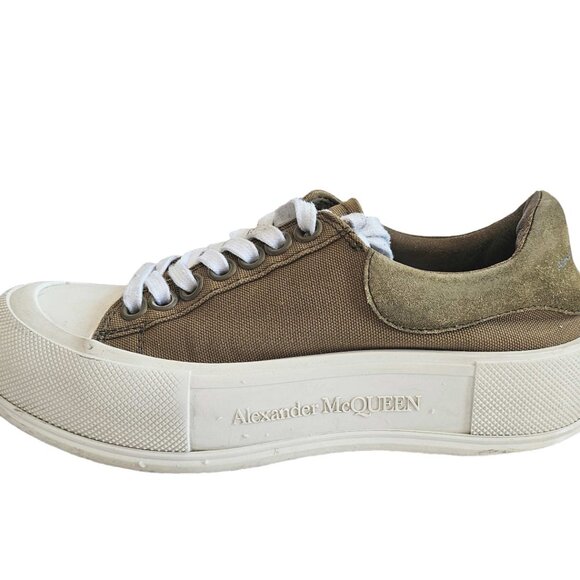ALEXANDER MCQUEEN GREEN PLIMSOLL SNEAKERS (35/36) - Picture 8 of 9